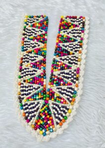 DARK MULTICOLOUR BEADS WORK NECK PATCH 
PTC-98
