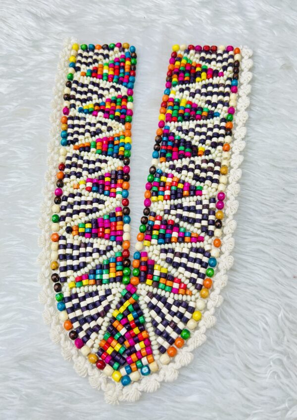 DARK MULTICOLOUR BEADS WORK NECK PATCH PTC-98
