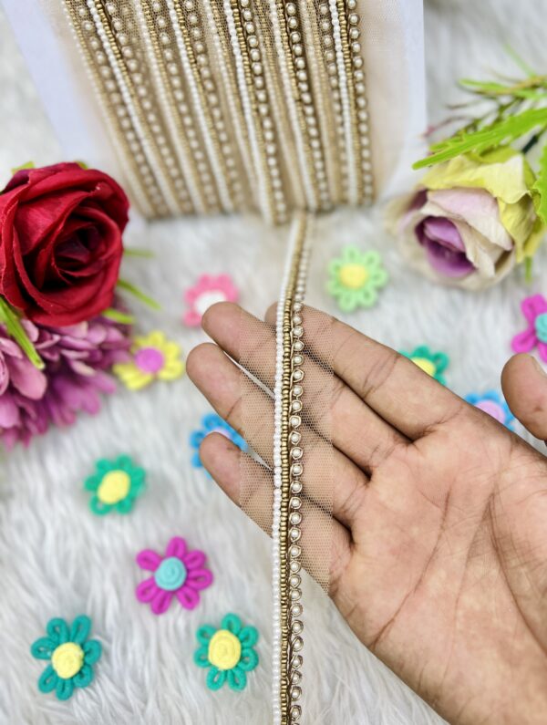 ANTIQUE-GOLD MOTI ZARDOZI WORK BORDER 9MTRS C-0069547