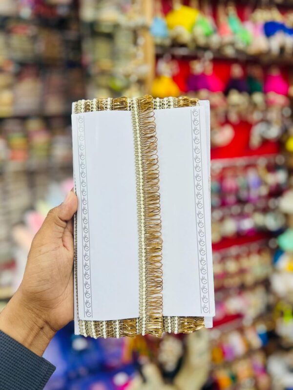 DARK GOLD MOTI EDGED KIRAN LACE C-003652