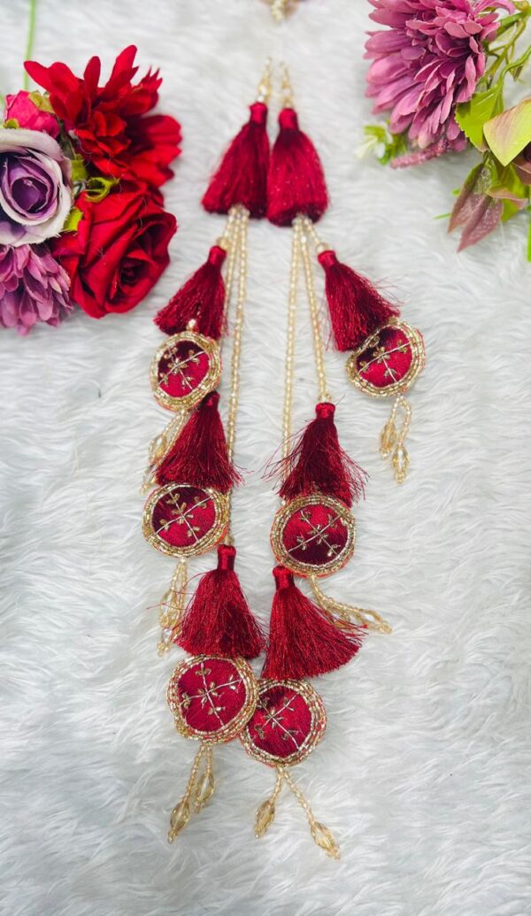 MAROON LONG HANDWORK LATKANS C-006535