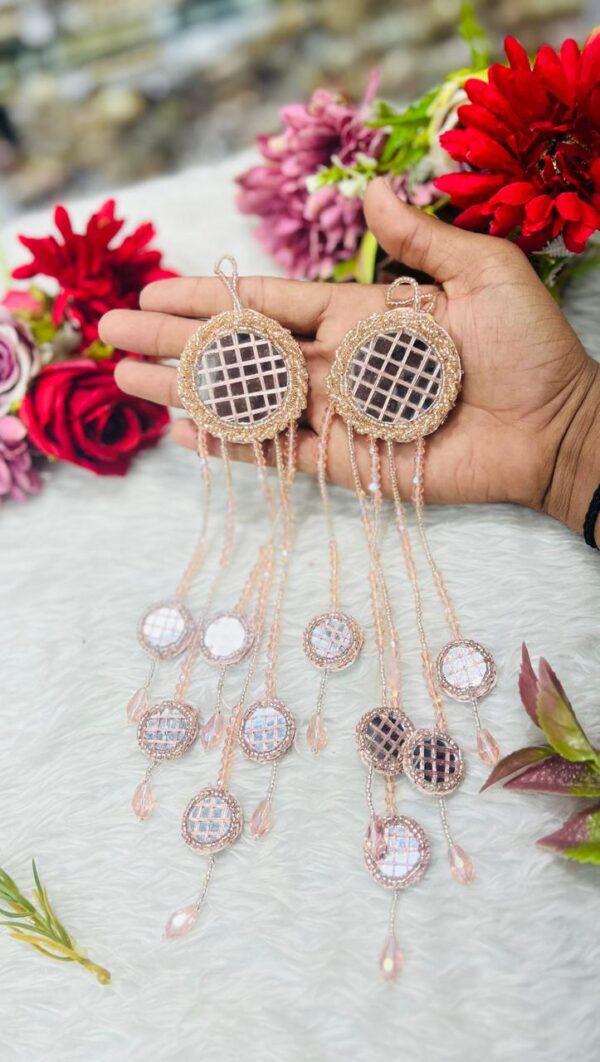 ROSE GOLD MIRROR WORK LONG LATKANS C-00255