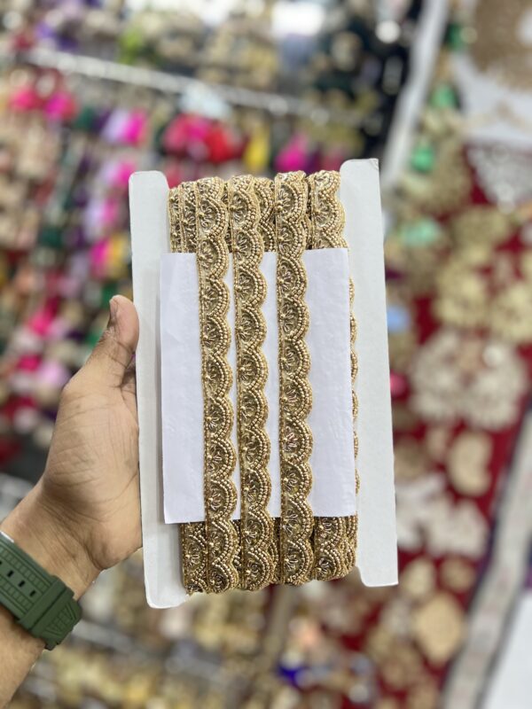 Premium Antique Gold Zardozi Border C-58393